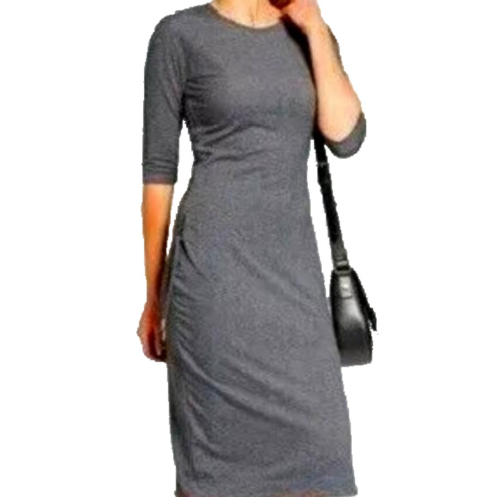 A New Day Heather Gray Cinched Waist Dress Women's
